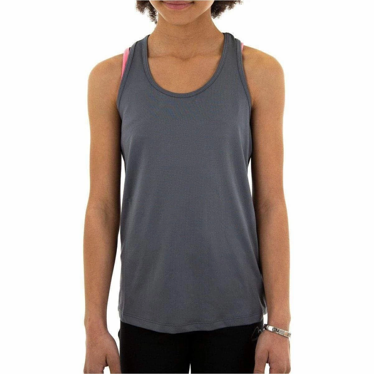 Breathable MoistureWicking Fabric tencel More Mile Racer Back Girls Running Vest - Grey