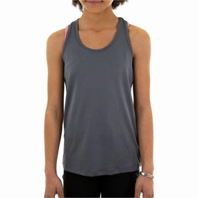 Breathable MoistureWicking Fabric tencel More Mile Racer Back Girls Running Vest - Grey
