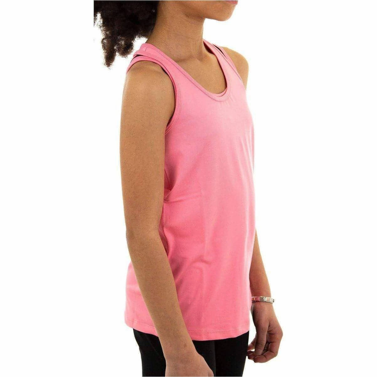 More Mile Racer Back Girls Running Vest - Pink Sport Comfort elastane
