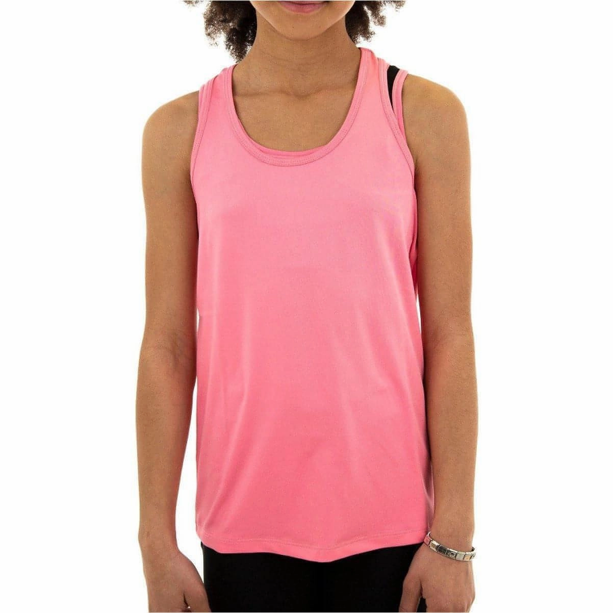 More Mile Racer Back Girls Running Vest - Pink Big facility