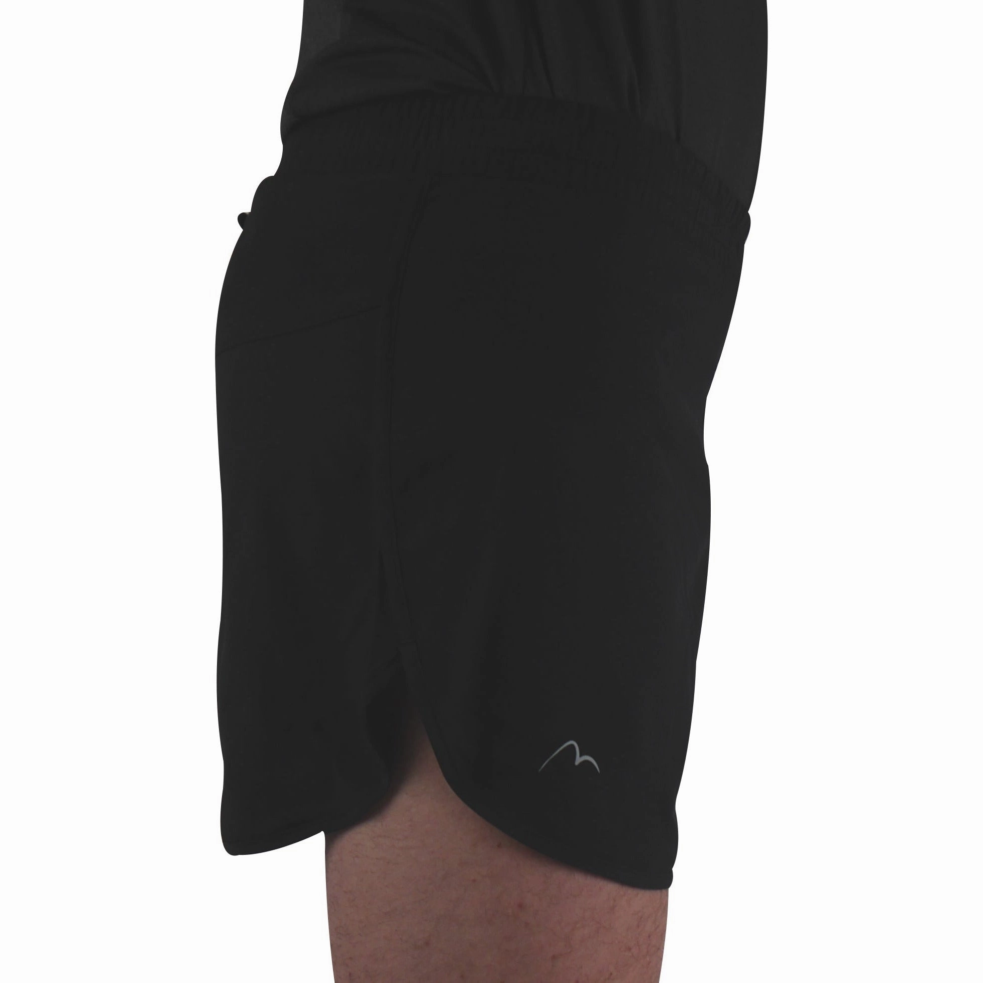 More Mile Racer Split Mens Running Shorts - Black MultiPurposeUtility