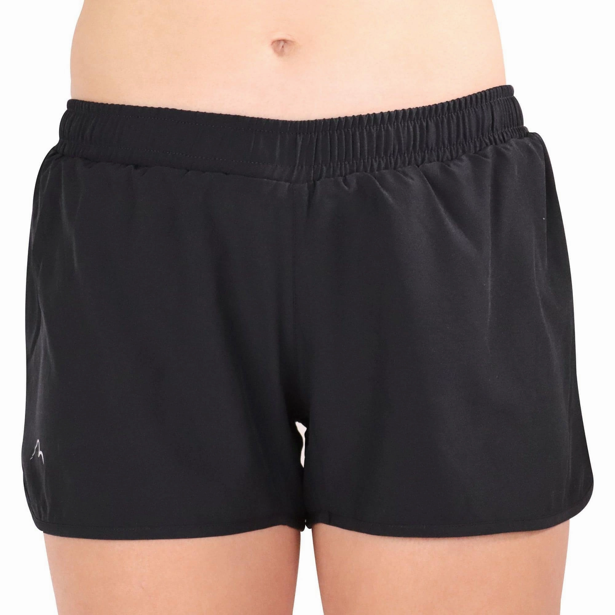 More Mile Racer Split Womens Running Shorts - Black No Ride Up Silicone Grip Quick Change Friendly