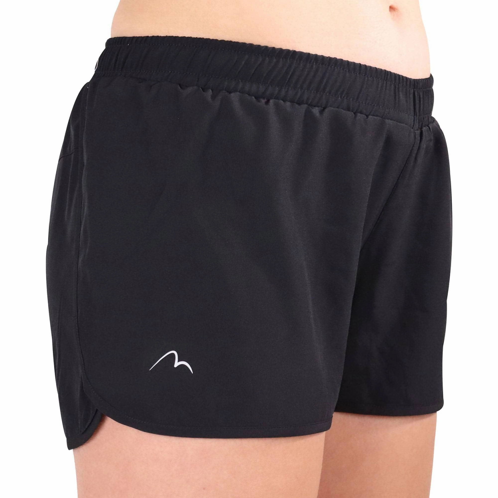 Wrinkle-Resistant More Mile Racer Split Womens Running Shorts - Black