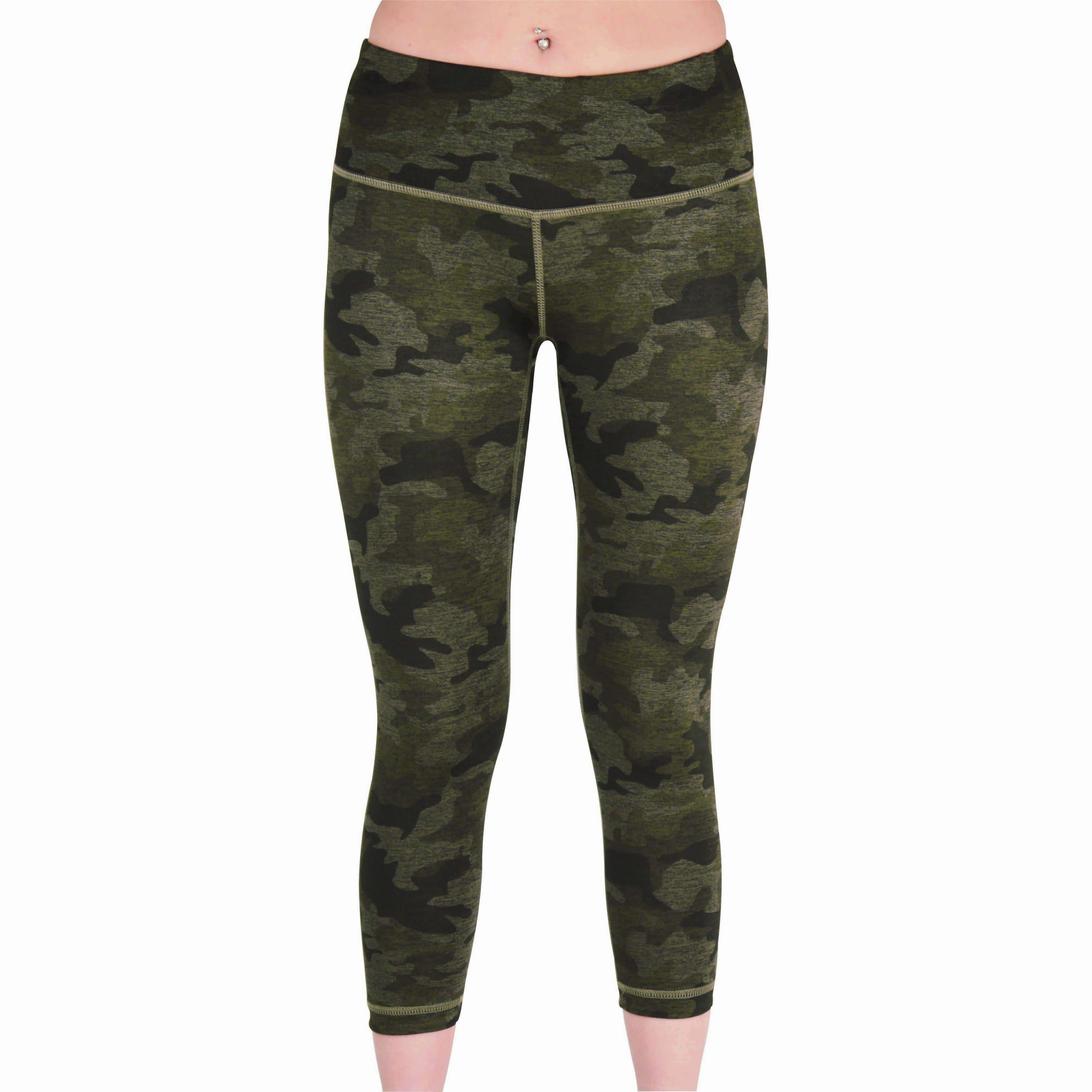 Sporty apparel Signature More Mile Reversible Graphic Womens 3/4 Capri Running Tights - Green