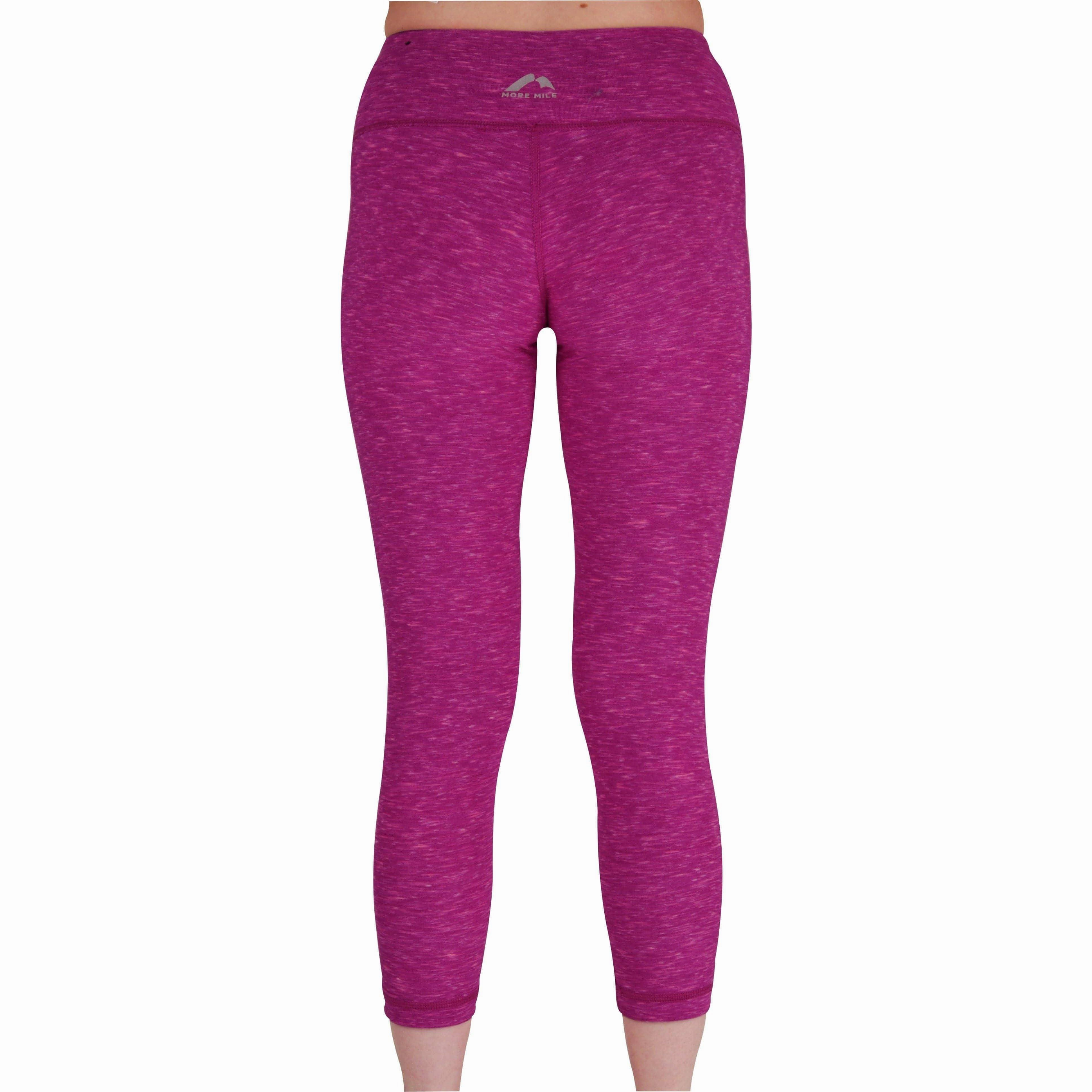 Workout-gear-quality More Mile Reversible Graphic Womens 3/4 Capri Running Tights - Pink