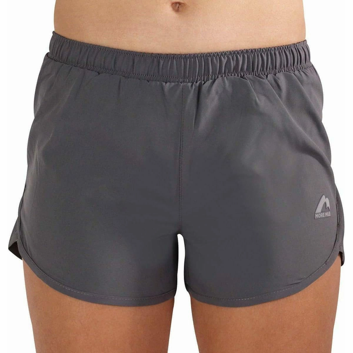 More Mile Strive Womens Running Shorts - Grey WaterResistantCoating
