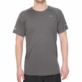 More Mile Tempest Cool Mens Short Sleeve Running Top - Grey Cozy Wearable Smart Casual