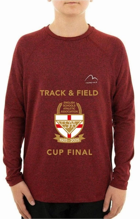 Fish More Mile Train To Run ESAA Cup Final Long Sleeve Running Top - Red