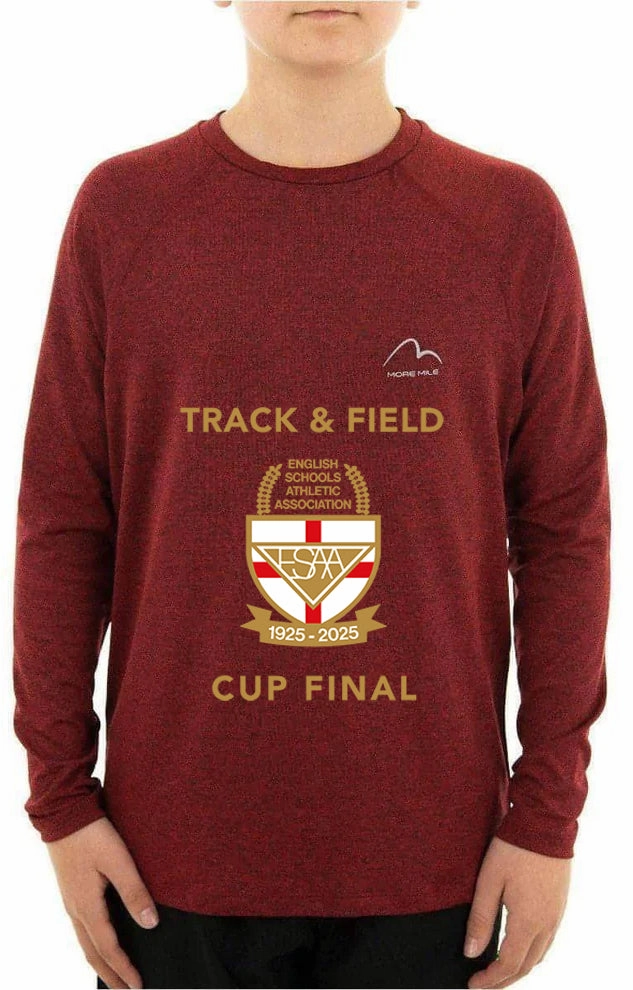 Fish More Mile Train To Run ESAA Cup Final Long Sleeve Running Top - Red