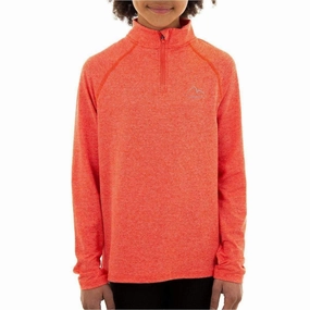 More Mile Train To Run Half Zip Junior Running Top - Orange Faux