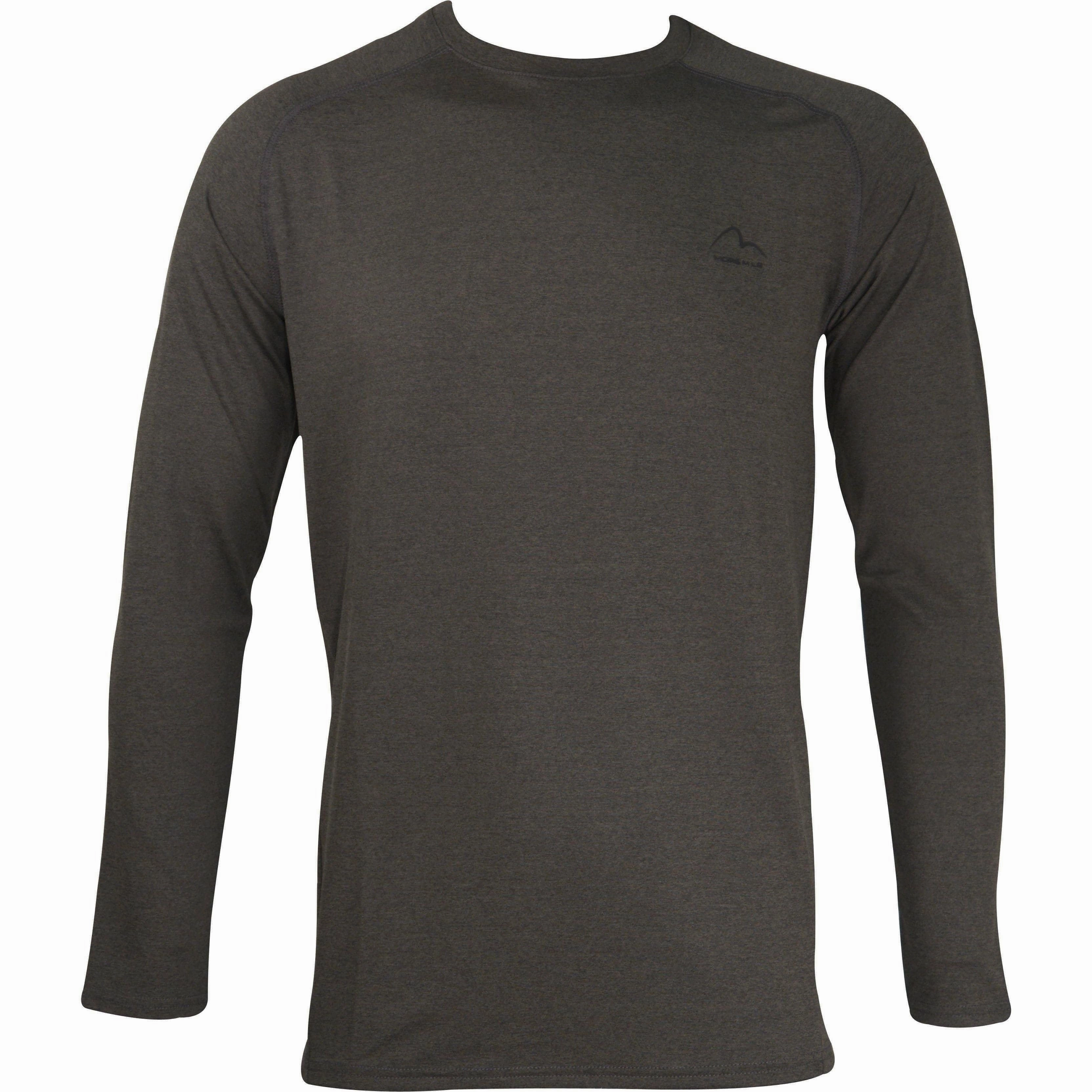 More Mile Train To Run Mens Long Sleeve Running Top - Grey Plain kids'