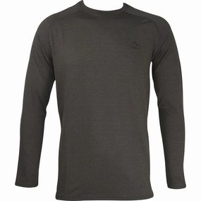 More Mile Train To Run Mens Long Sleeve Running Top - Grey Plain kids'