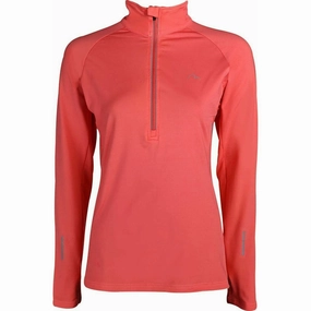 Lightweight More Mile Vancouver Half Zip Long Sleeve Womens Running Top - Pink