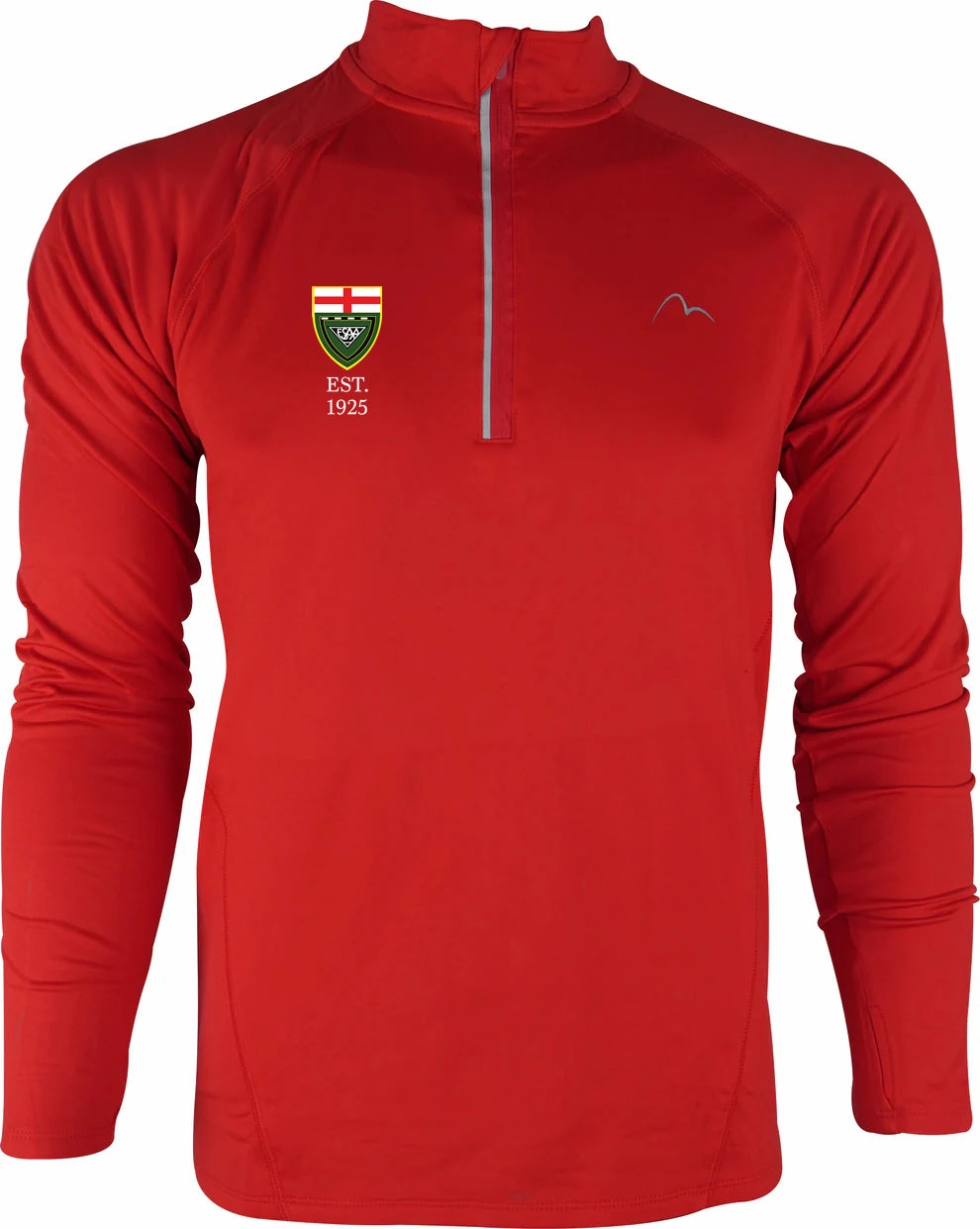 More Mile Vivid ESAA Half Zip Long Sleeve Mens Running Top - Red polish