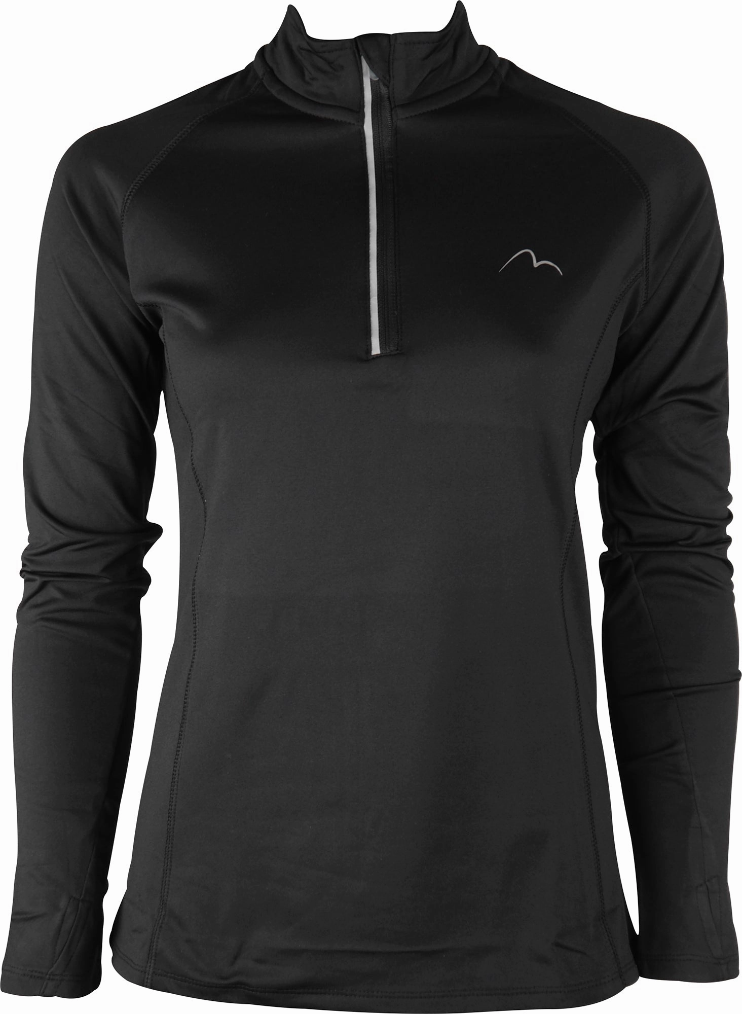 More Mile Vivid Half Zip Long Sleeve Womens Running Top - Black Salad Pillow