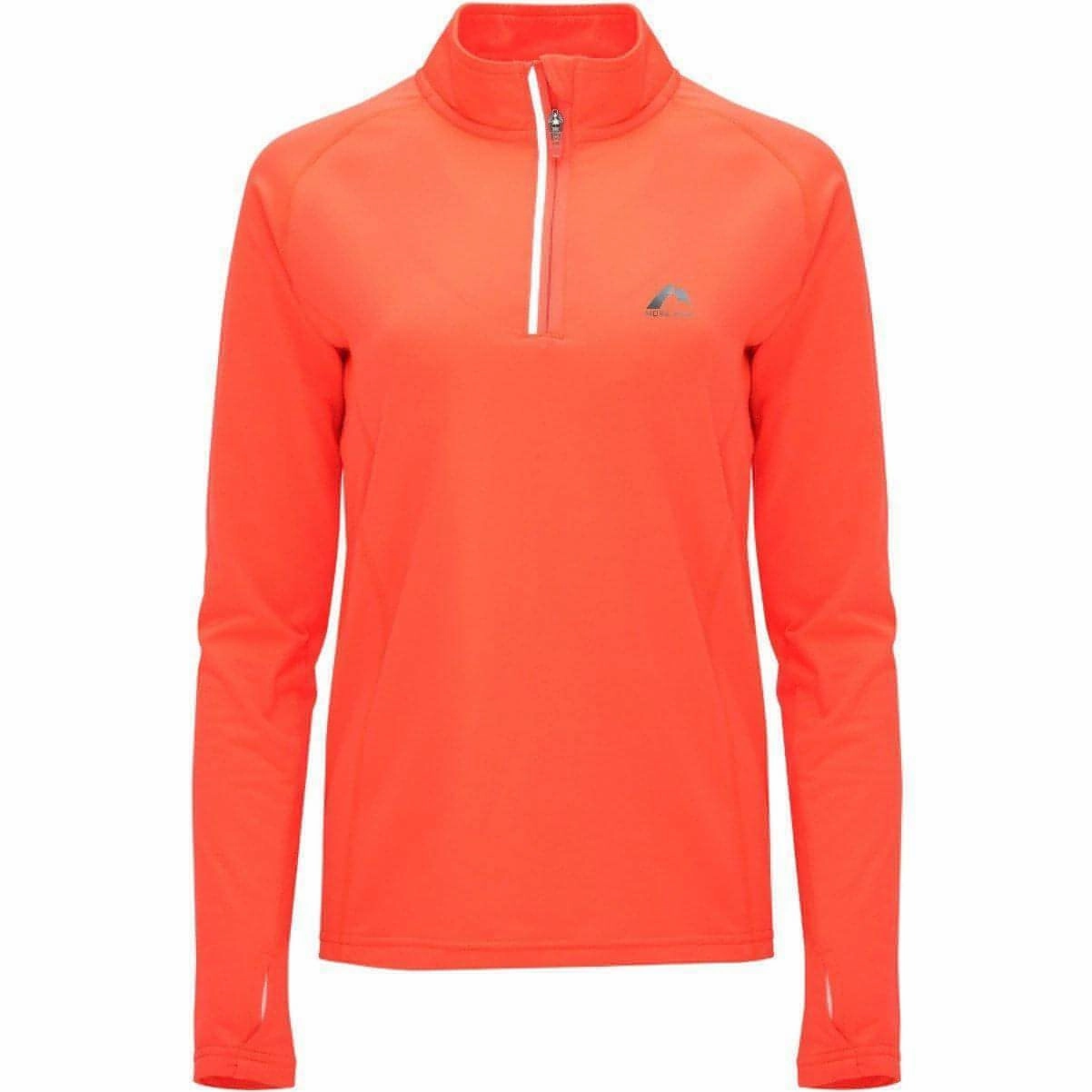 More Mile Vivid Half Zip Long Sleeve Womens Running Top - Orange party - goer