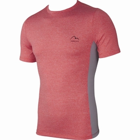 TemperatureRegulatingLining More Mile Warrior Short Sleeve Mens Fitted Training Top - Pink