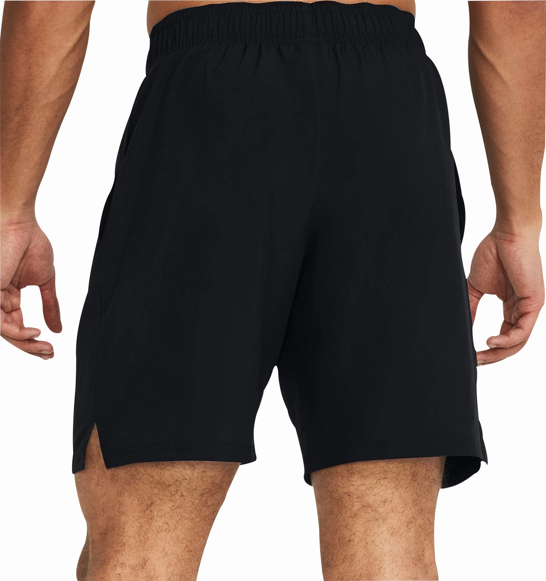 Under Armour Tech Woven Wordmark Mens Training Shorts - Black Loose Thread ZeroWasteProduction
