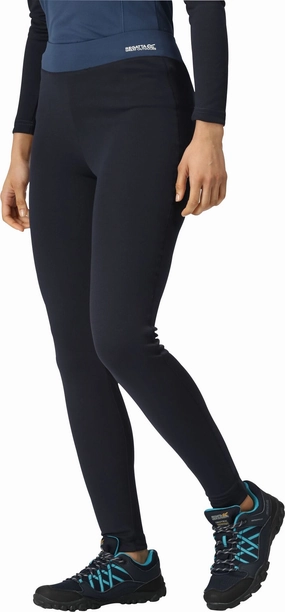 Regatta Bampton Baselayer Womens Long Tights - Blue Flex Fit Design
