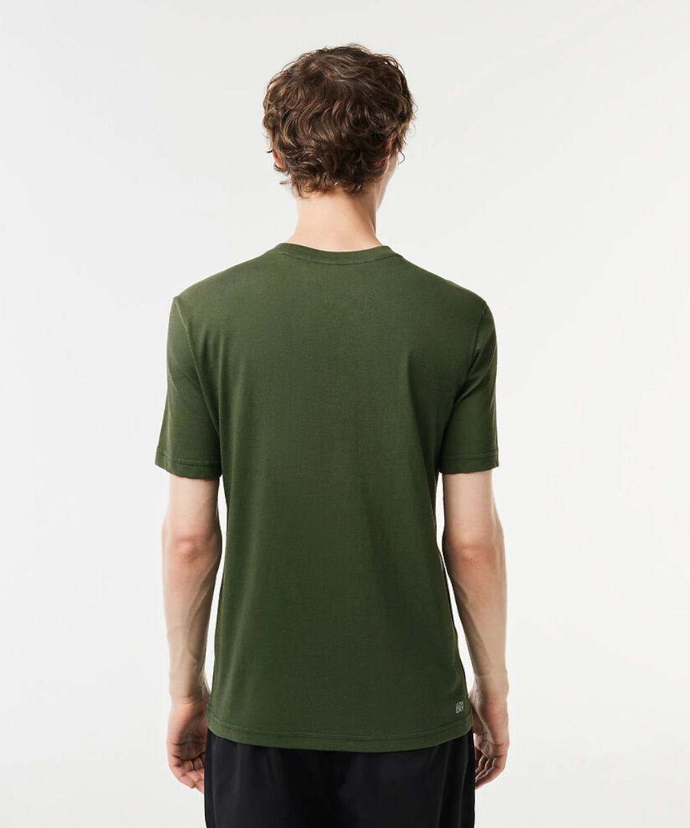 Lacoste Essentials Crew Neck Sports Tee (Dark Green) Coastal Chic UVProtectionFabric