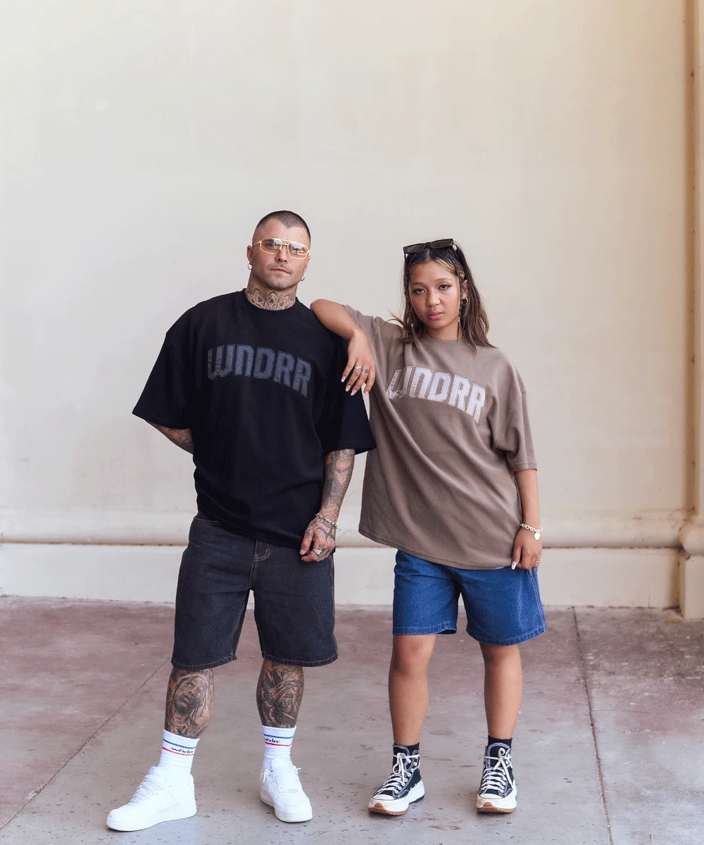 WindproofInterior DurableThreadwork WNDRR Arch French Terry Tee (Taupe)