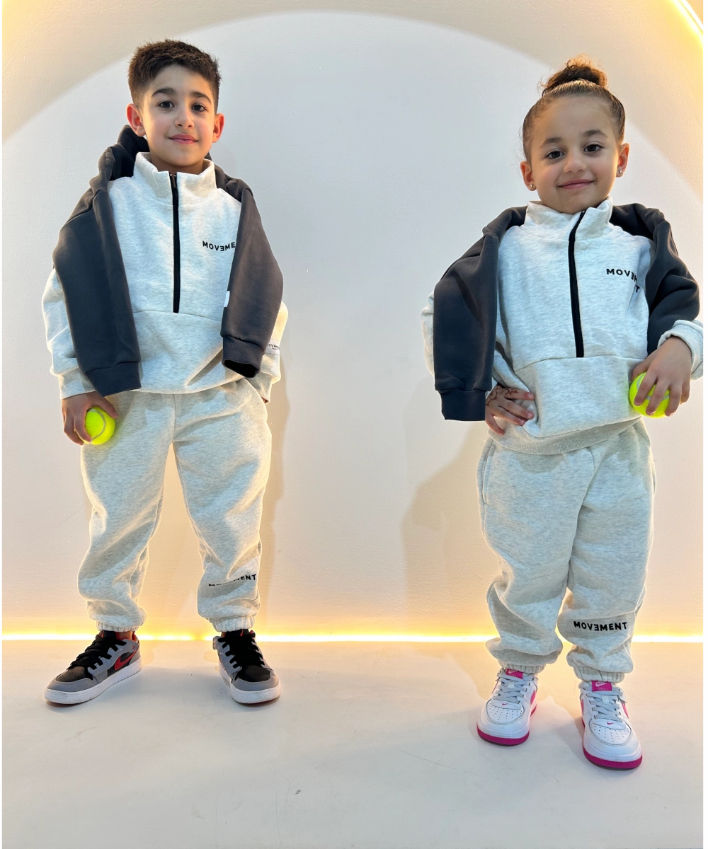 Polish Glow Movement Collection Tracksuit Set (Grey)