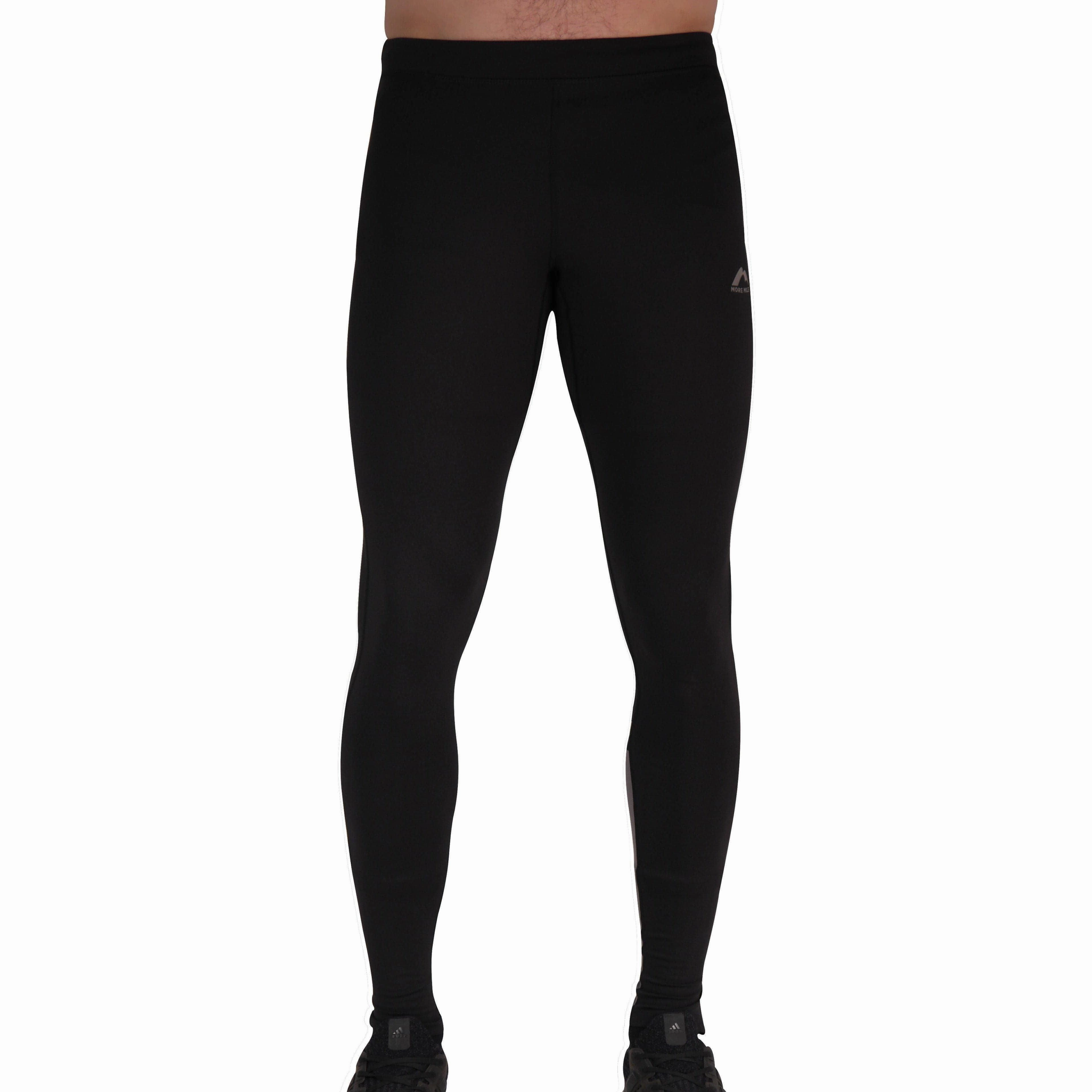 More Mile Power Mens Long Running Tights - Black Short