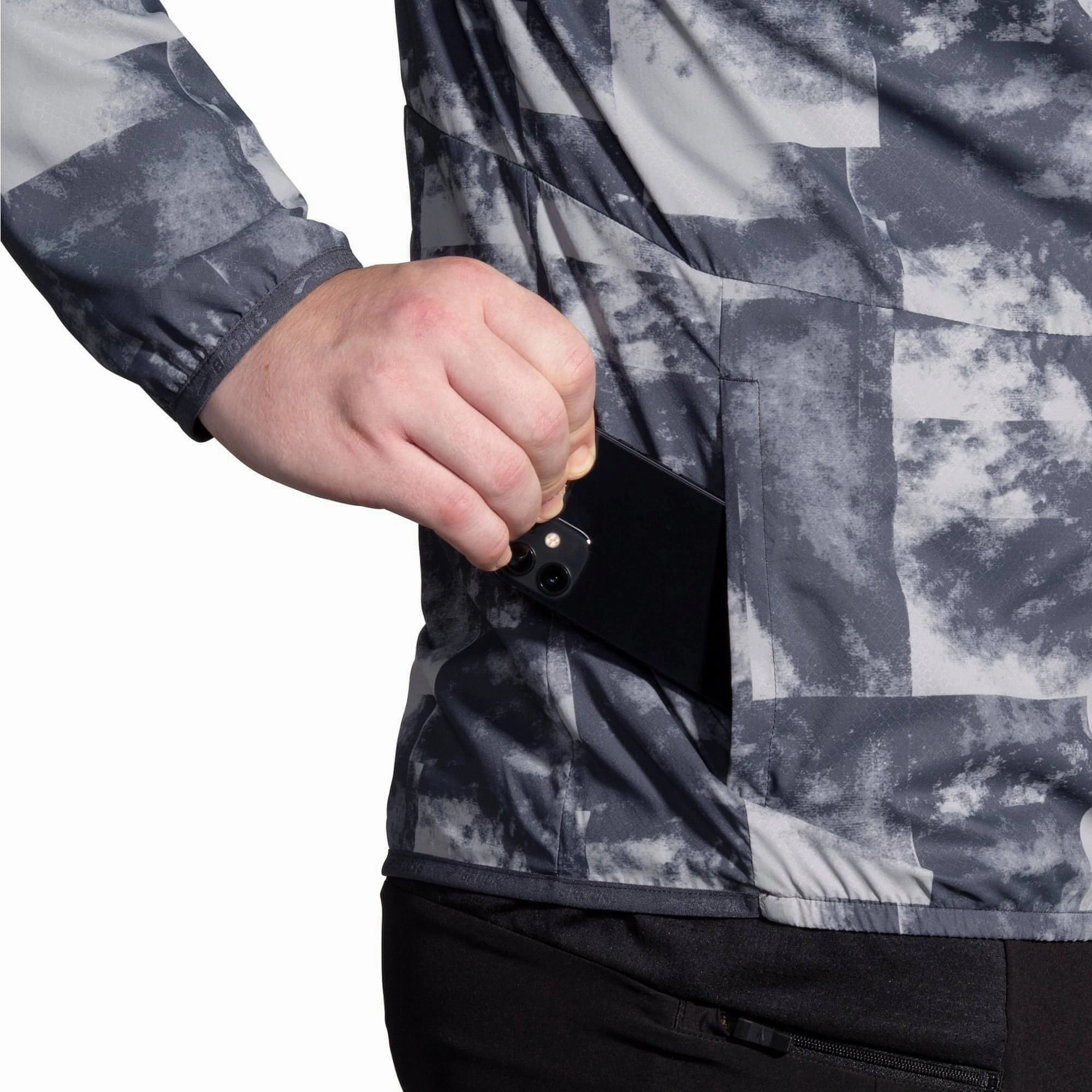 Adore Brooks Canopy Mens Running Jacket - Grey