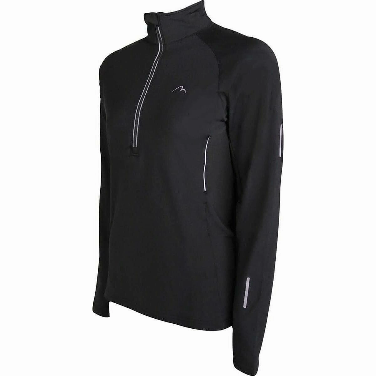 More Mile Vancouver Half Zip Long Sleeve Womens Running Top - Black Storage