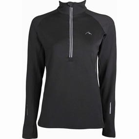 More Mile Vancouver Half Zip Long Sleeve Womens Running Top - Black Tulle