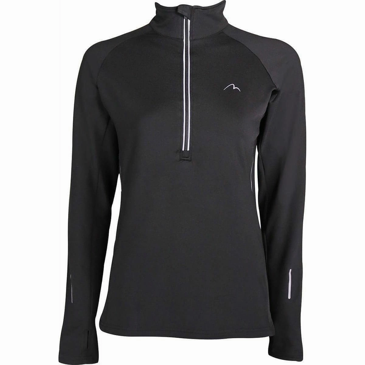 More Mile Vancouver Half Zip Long Sleeve Womens Running Top - Black Tulle