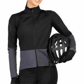Plain Design Affection Endura FS260-Jetstream Long Sleeve Womens Cycling Jersey - Black