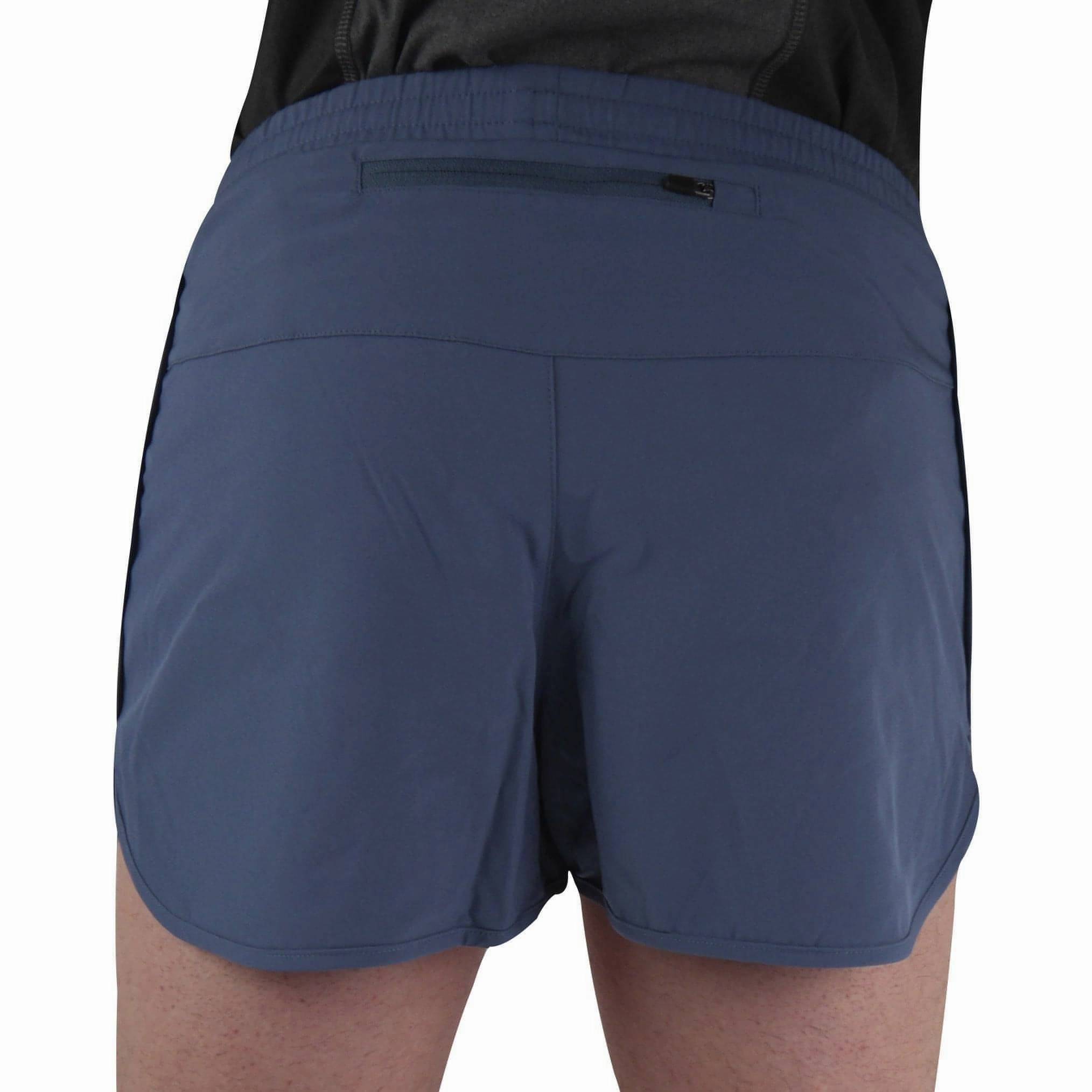 embroidery work formal shorts More Mile Racer Split Mens Running Shorts - Blue