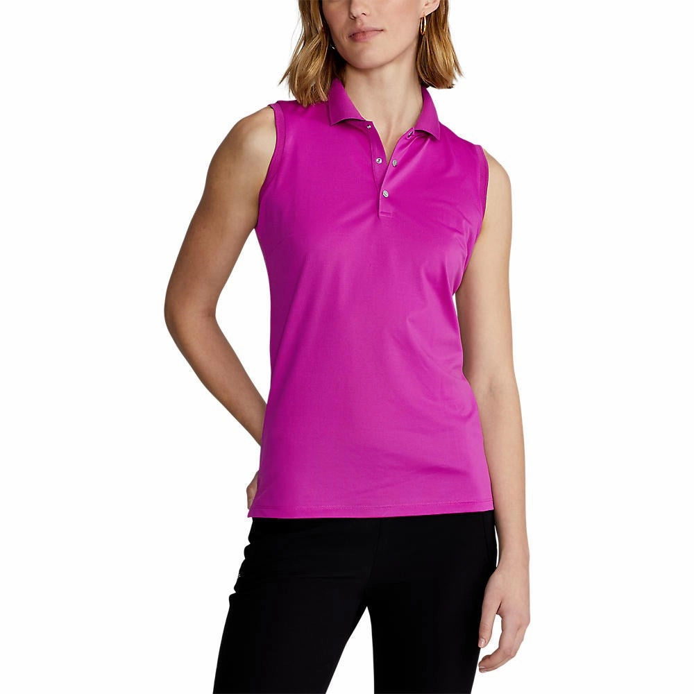 Versatile Style RLX Ralph Lauren Women's Tour Performance Sleeveless Golf Shirt - Bright Pink