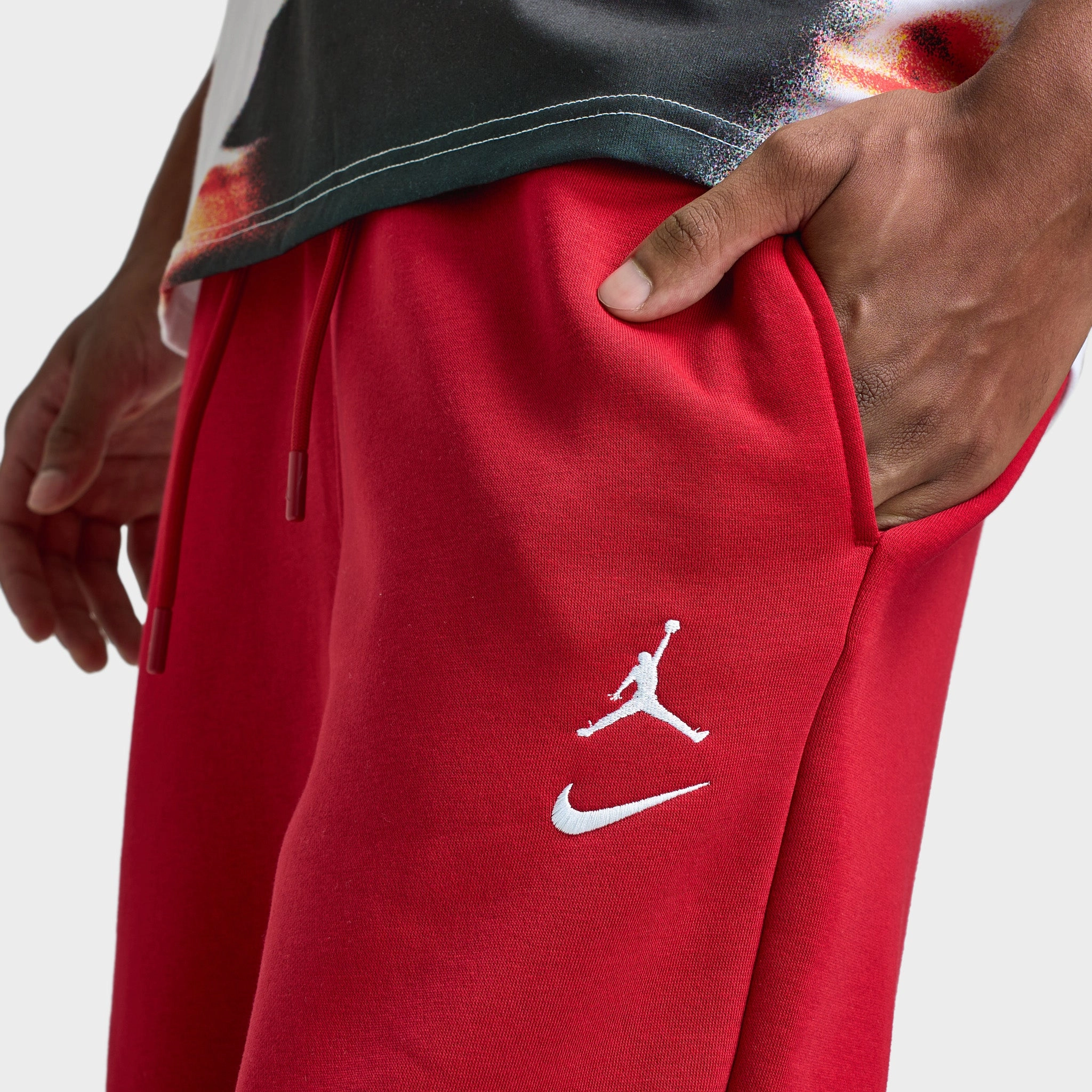 Party outfit Jordan Brooklyn Varsity Fleece Joggers Red / White