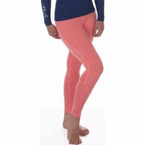 Sub Sports Cold Thermal Womens Long Running Tights - Orange Wide Coverage Waistband Safe