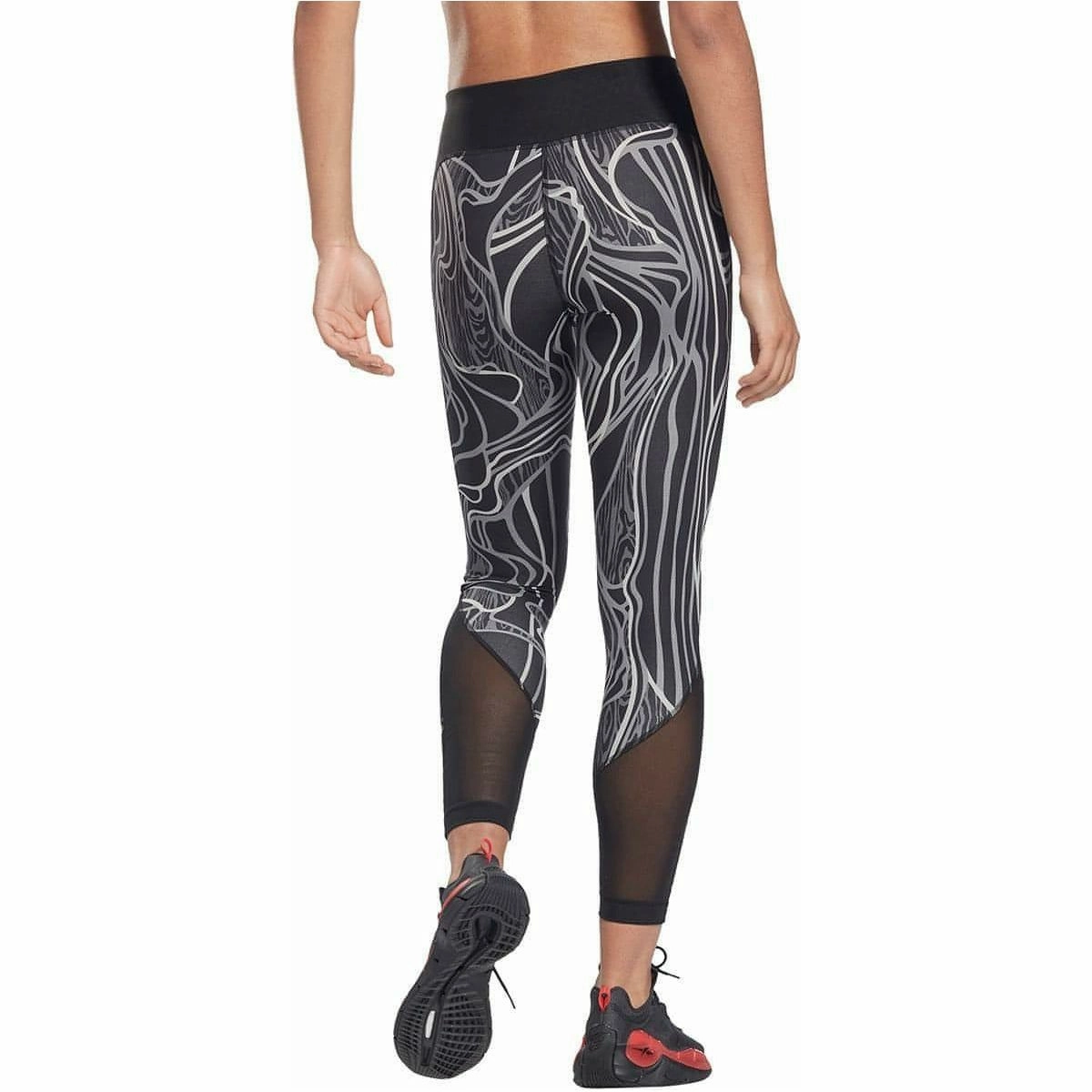 Reebok Lux Perform Mid Rise Womens Long Training Tights LayeredConstruction