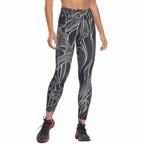 Reebok Lux Perform Mid Rise Womens Long Training Tights LightweightMaterial
