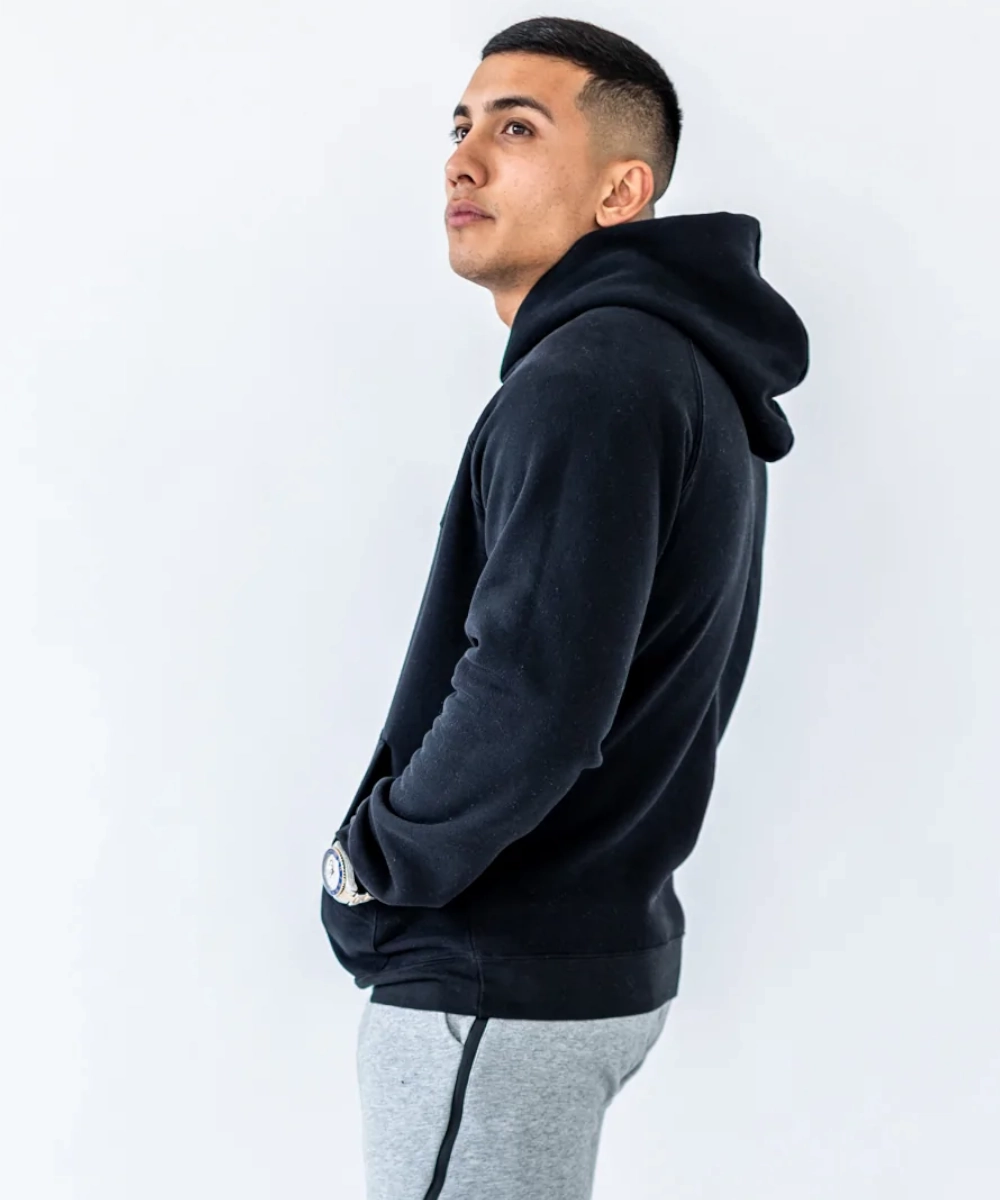UNDRGROUND Embossed Hoodie (Black) MultiPocket Design