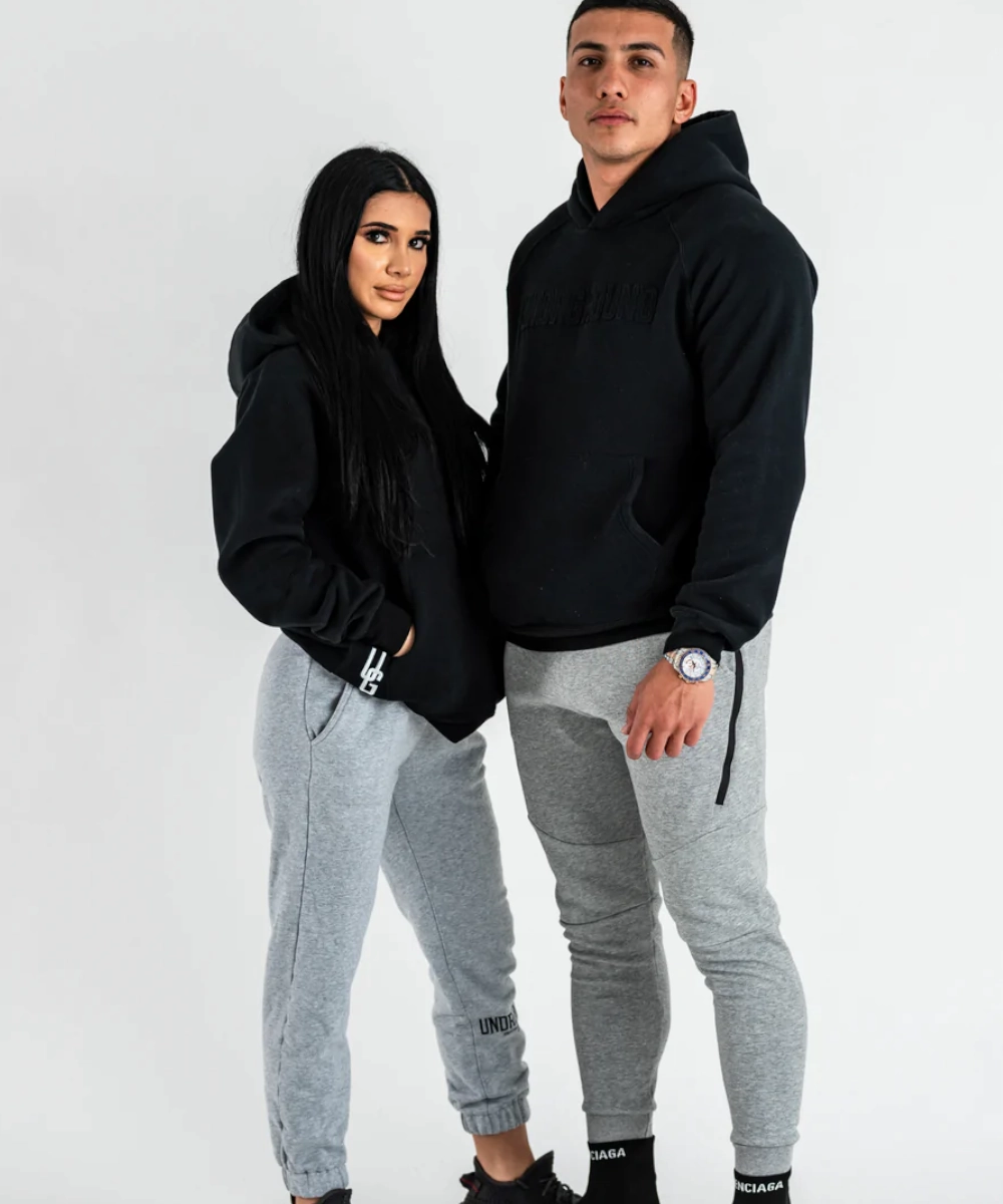 UNDRGROUND Embossed Hoodie (Black) PreShrunk Cotton