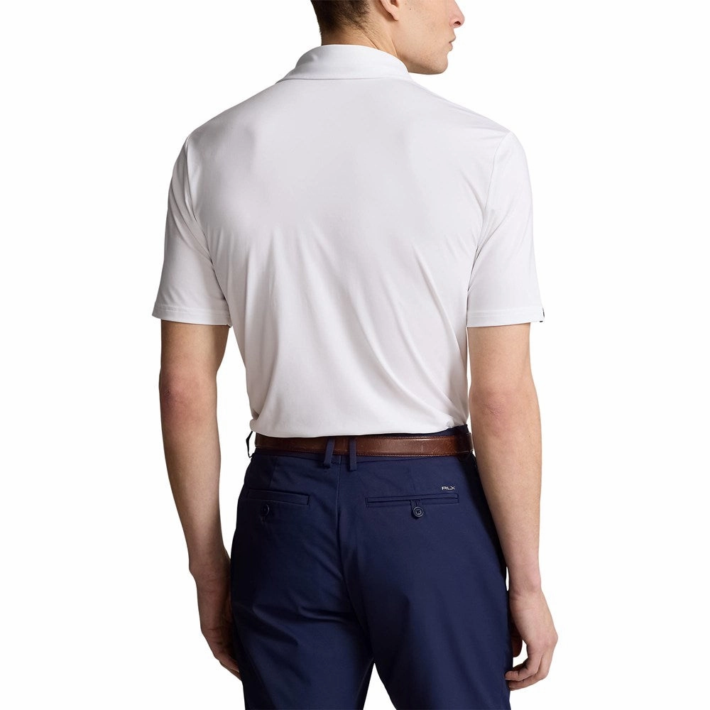 Unstructured Hem NoChafe Collar Lining RLX Ralph Lauren Classic Fit Performance Golf Polo Shirt - Ceramic White