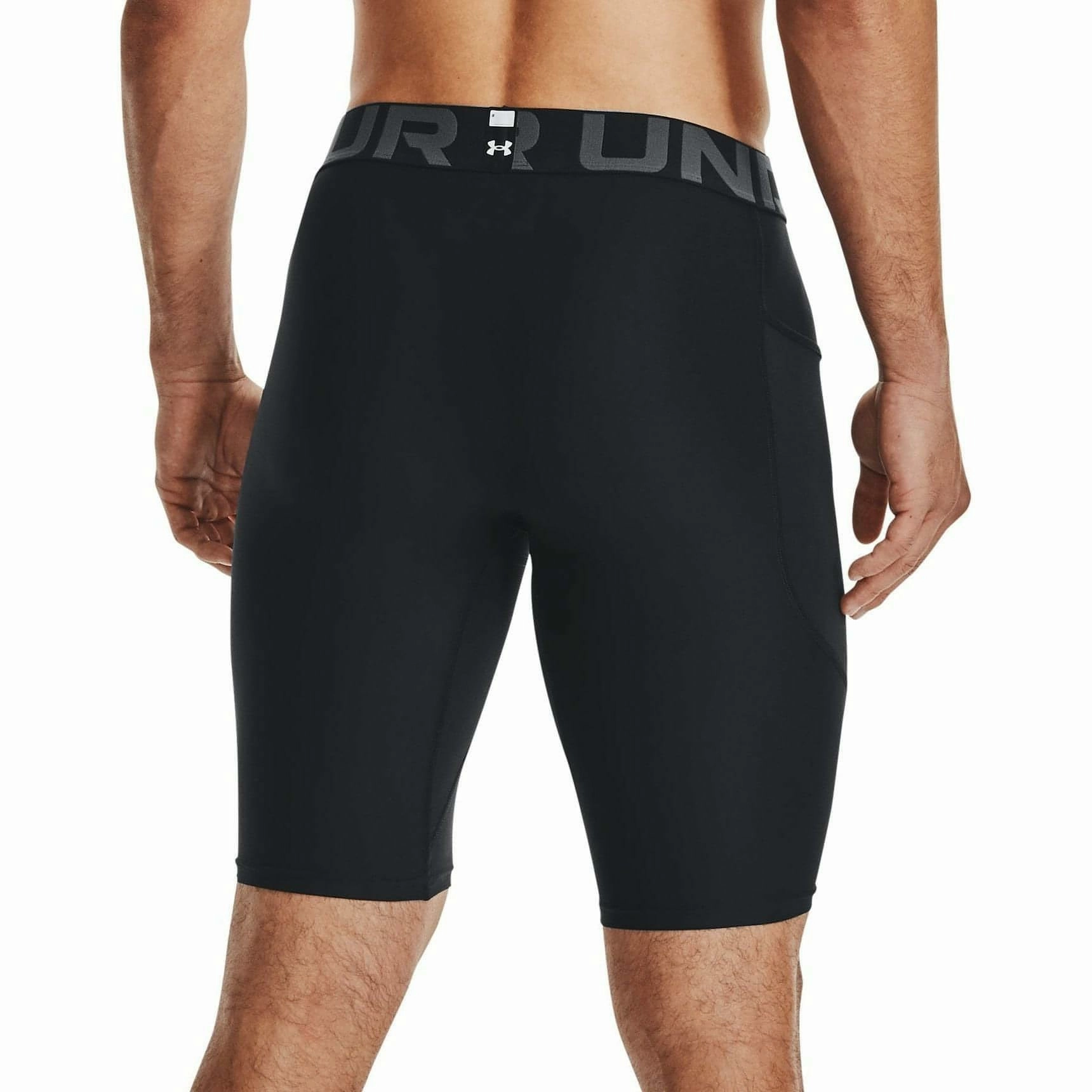 Under Armour HeatGear Pocket Long Mens Short Compression Tights - Black Spring Glow