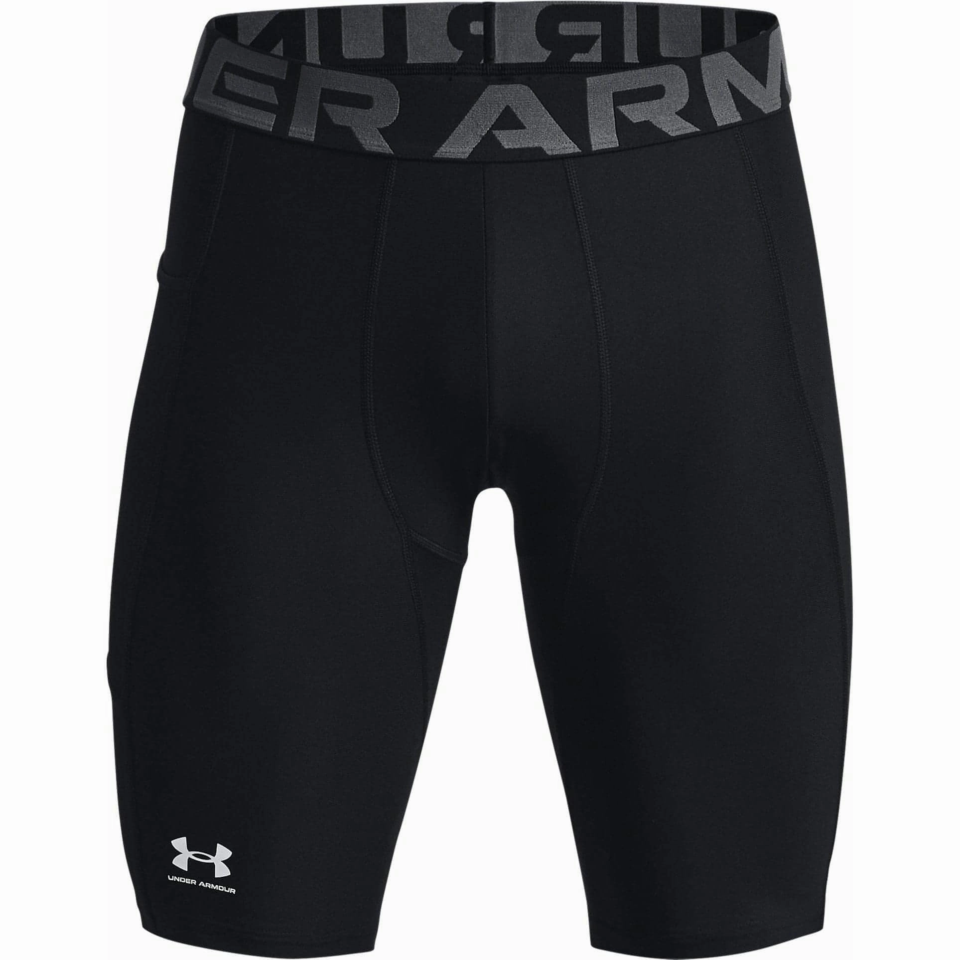 StainRepellentSurface Aura Core Under Armour HeatGear Pocket Long Mens Short Compression Tights - Black
