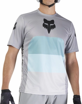 Fox Ranger Grid Short Sleeve Mens Cycling Jersey - Grey plastic
