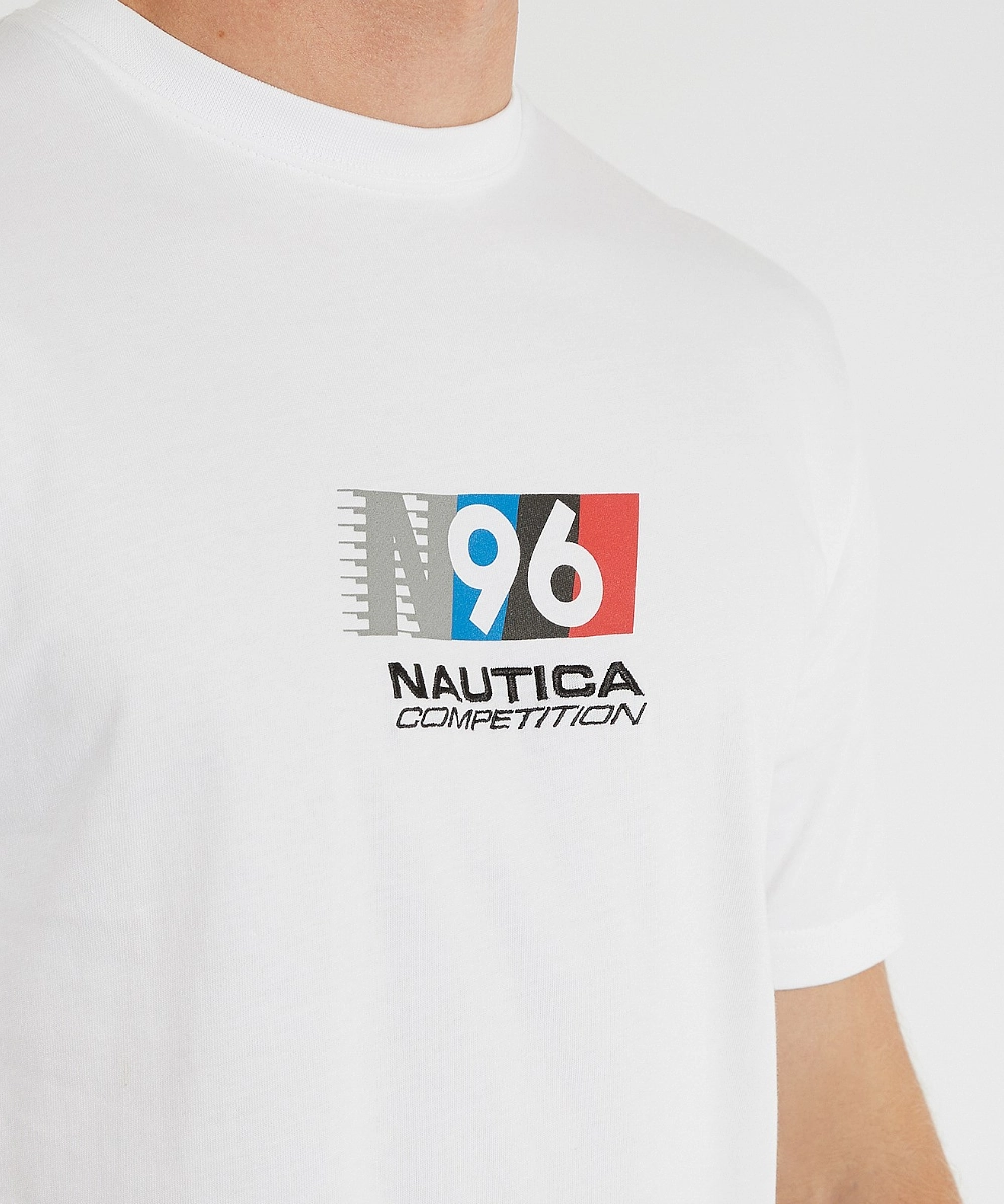 Relax Vibe MultiFunctional Pockets Nautica Competition Bristow Tee (White)