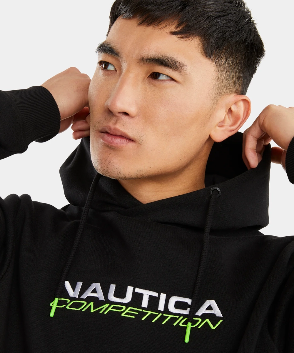 Nautica Competition Brundy Overhead Hoodie (Black) Stretchable Fabric