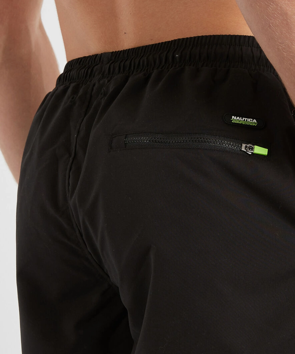 Nautica Competition Buton 6?? Swim Shorts (Black) Fur Fit QuickReleaseClosures