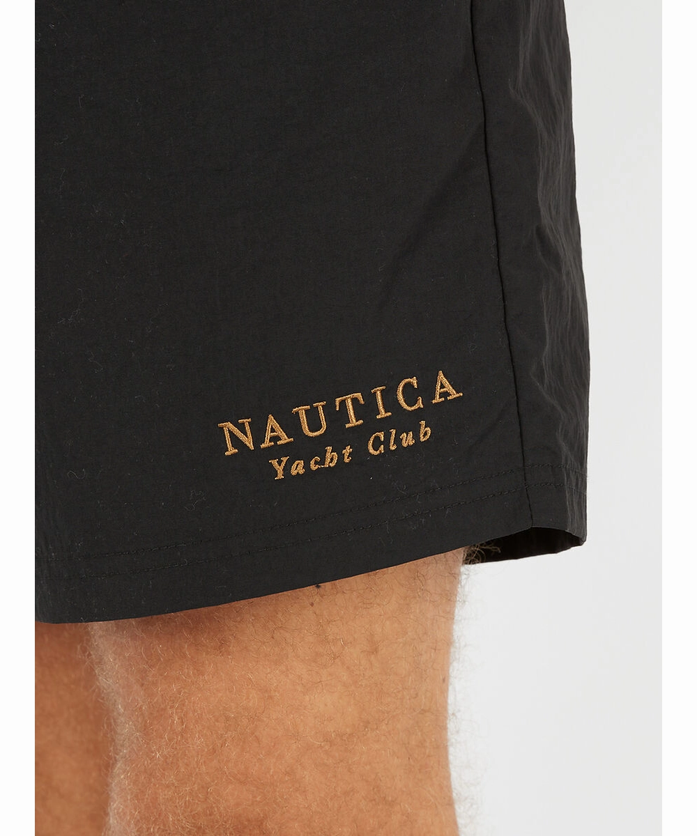 Nautica Sadler 5" Swim Shorts (Black) LayeredConstruction AdjustableWaist