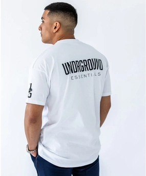 EasyAdjustStraps Elastic cuffs UNDRGROUND Logo Box-Fit Arm Print Tee (White)