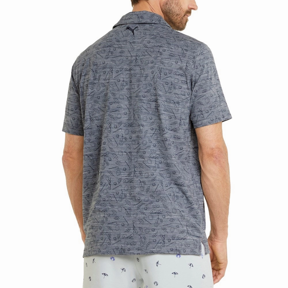 Puma Arnold Palmer Cloudspun King Golf Polo - Navy Blazer Heather Dressy Casual AntiPilling Technology